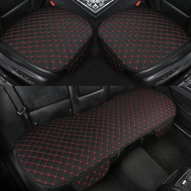 Linen Fabric Four Seasons Breathable Car Seat Cover - Image 0
