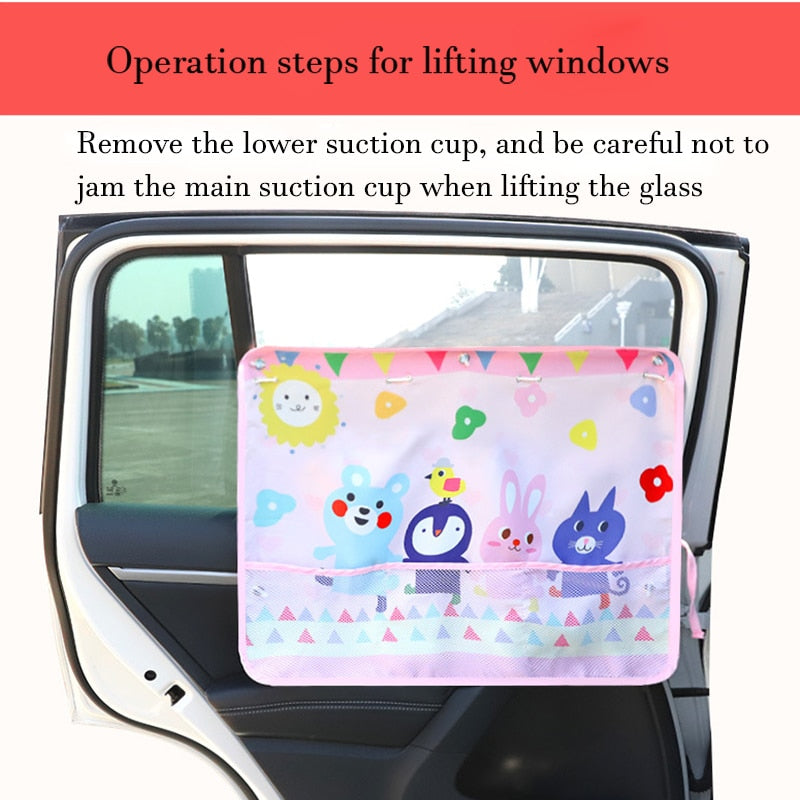 Universal Retractable Car Kids Sunshade Organizer - Image 1