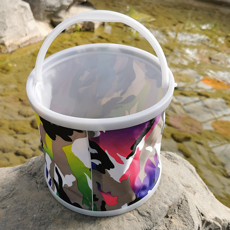 Foldable Canvas Camping Fishing Bucket - Image 3