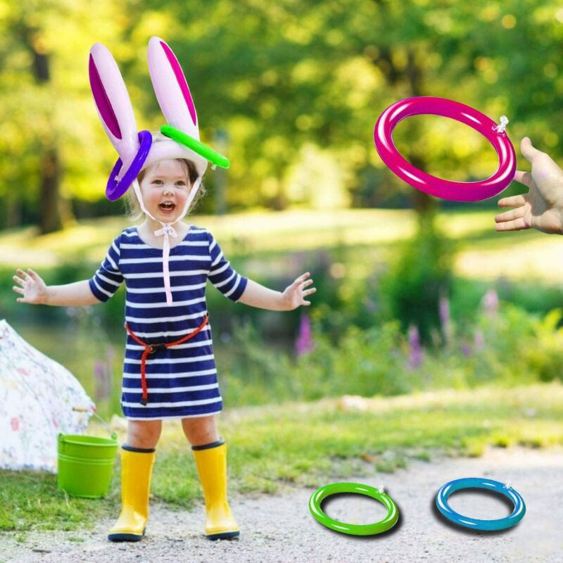 Inflatable Easter Bunny Ears Ring Game Toy - Image 1