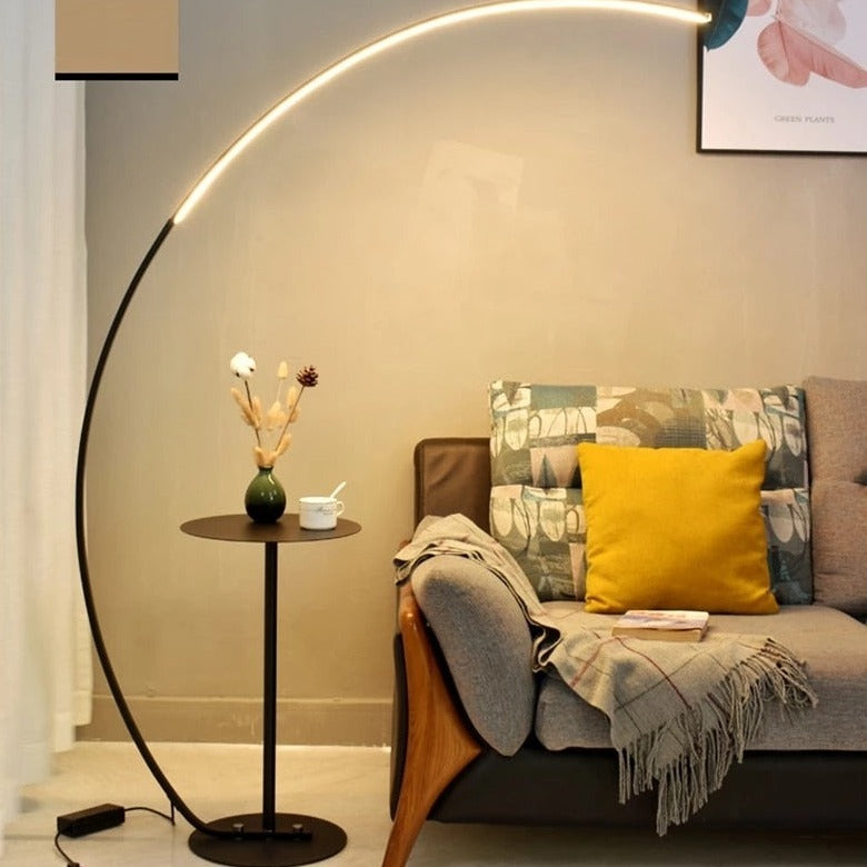 Elegant Curved LED Corner Floor Lamp - Image 2