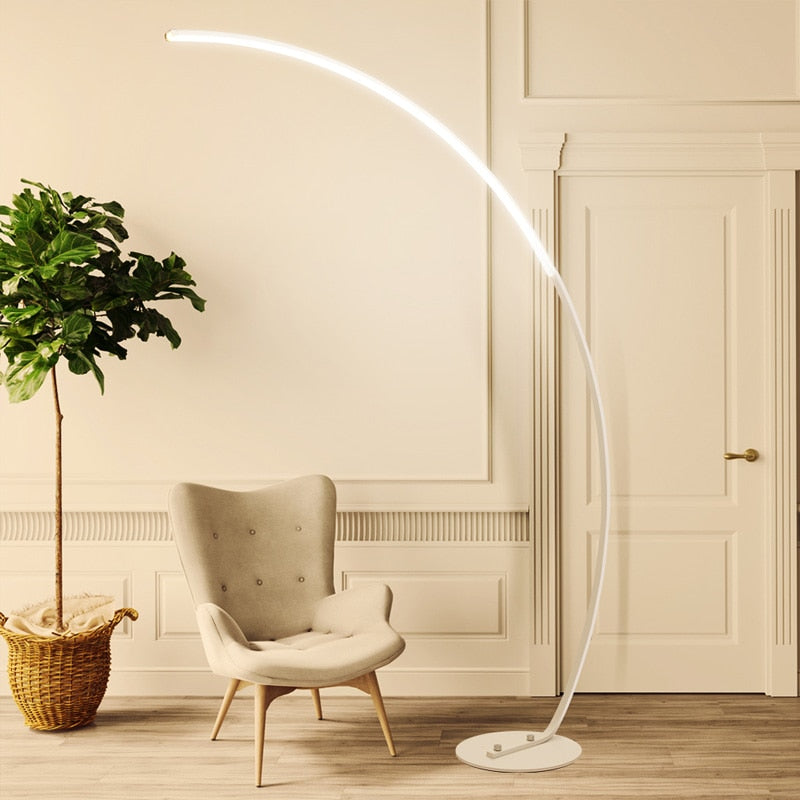 Elegant Curved LED Corner Floor Lamp - Image 1