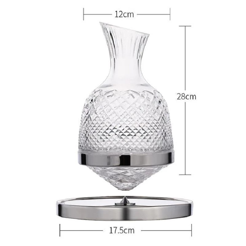 Elegant Crystal Spinning Glass Wine Decanter - Image 1