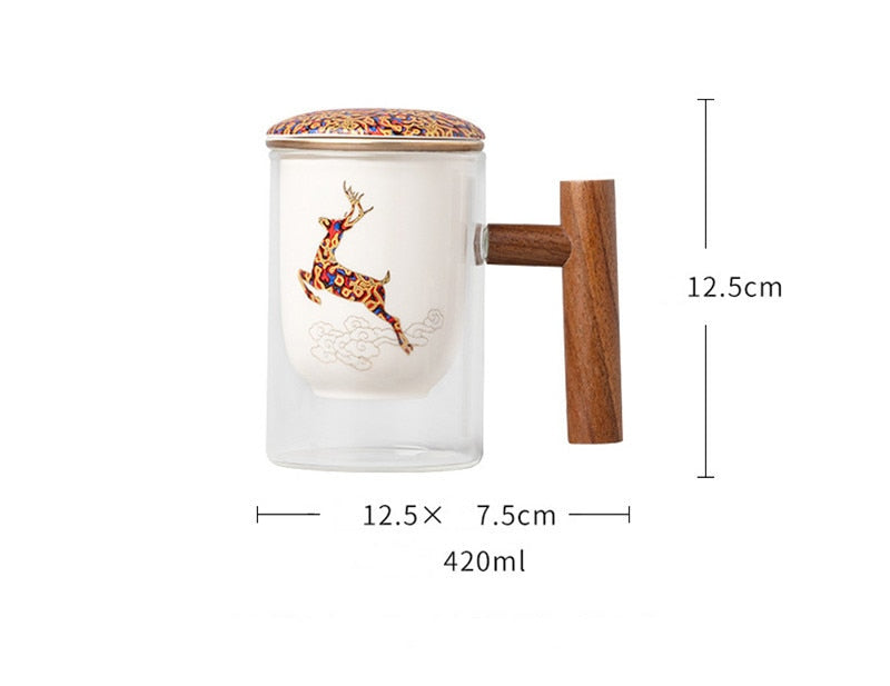 Creative Separated Tea Filter Ceramic Cup Set - Image 6