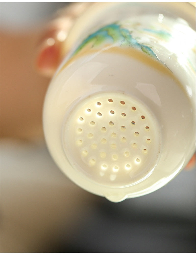 Creative Separated Tea Filter Ceramic Cup Set - Image 3