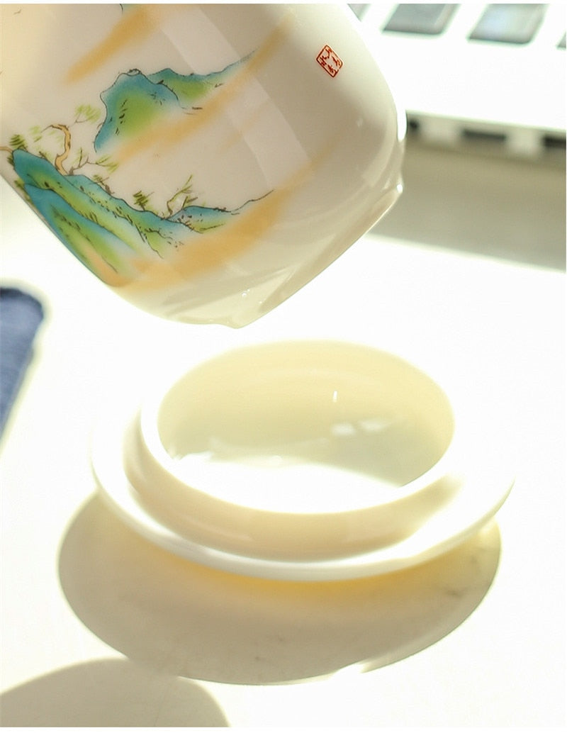 Creative Separated Tea Filter Ceramic Cup Set - Image 8
