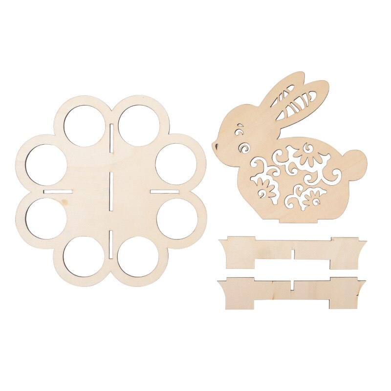 Creative Easter Wooden Bunny Egg Rack - Image 3