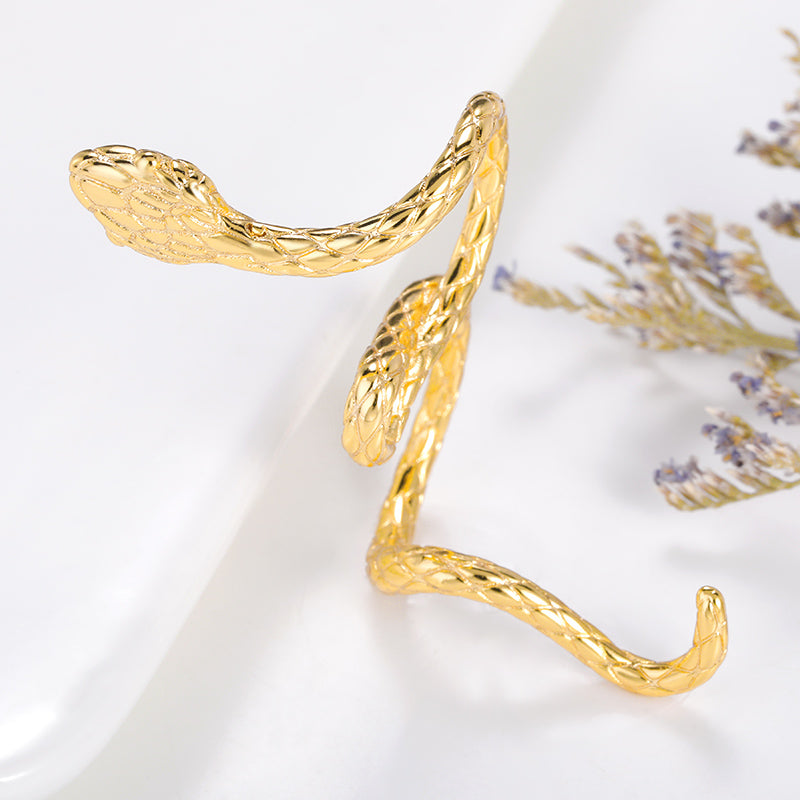 Snake Shape Resizable Two Finger Ring - Image 0