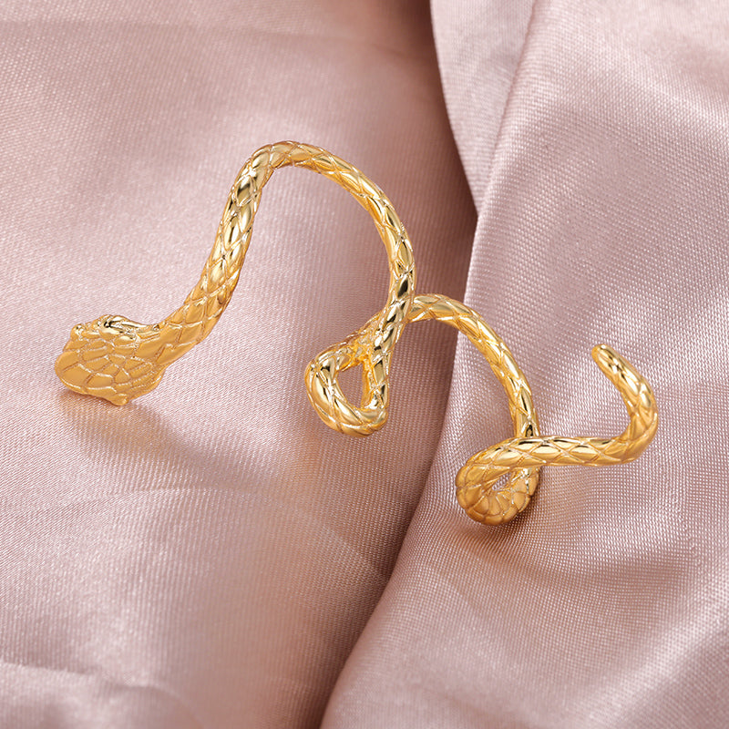 Snake Shape Resizable Two Finger Ring - Image 1