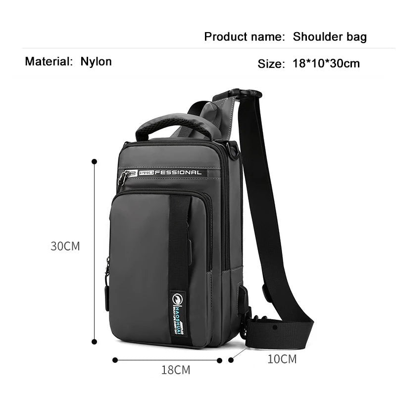 Anti-Theft USB Charging Waterproof Crossbody Bag - Image 8