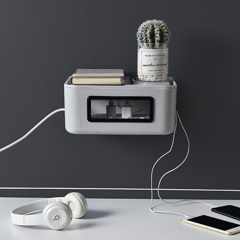 Wall-Mounted Wifi Cable Socket Storage Organizer Box - Image 1
