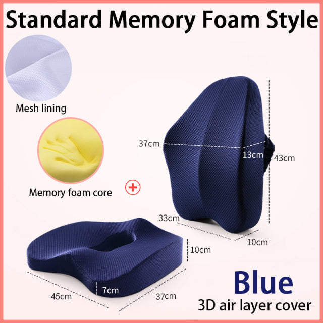 Office Chair Memory Foam Cushion Pillow Set - Image 9