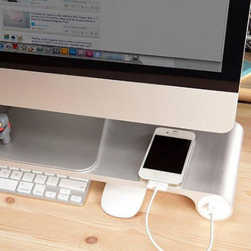 Universal USB Phone Charging Monitor Riser Stand - Image 0