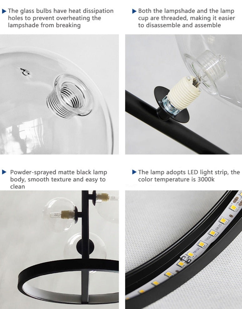 Minimal LED European Modern Ring Bubble Chandelier - Image 7