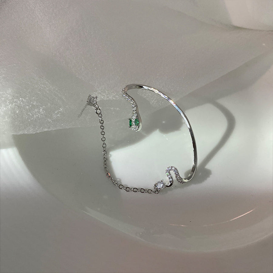 Ear Clip Dangle Snake Hoop Earrings - Image 7