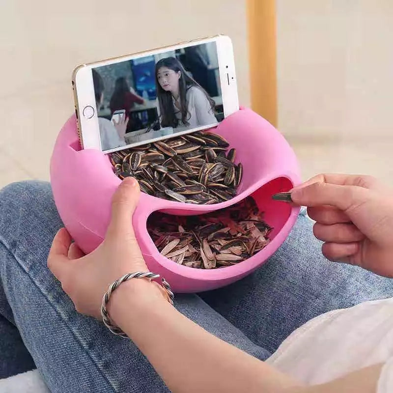 Multifunctional Double Layer Dish with Phone Holder - Image 0