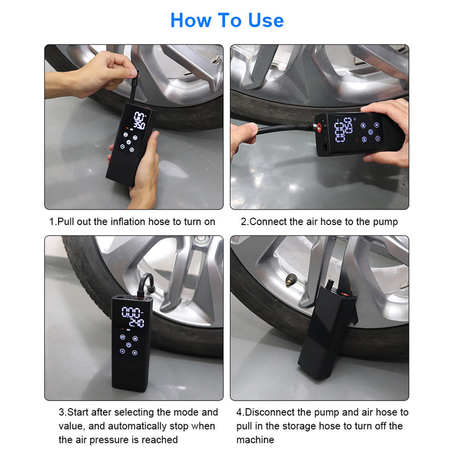 Portable Touchscreen Electric Cordless Tire Inflator - Image 5