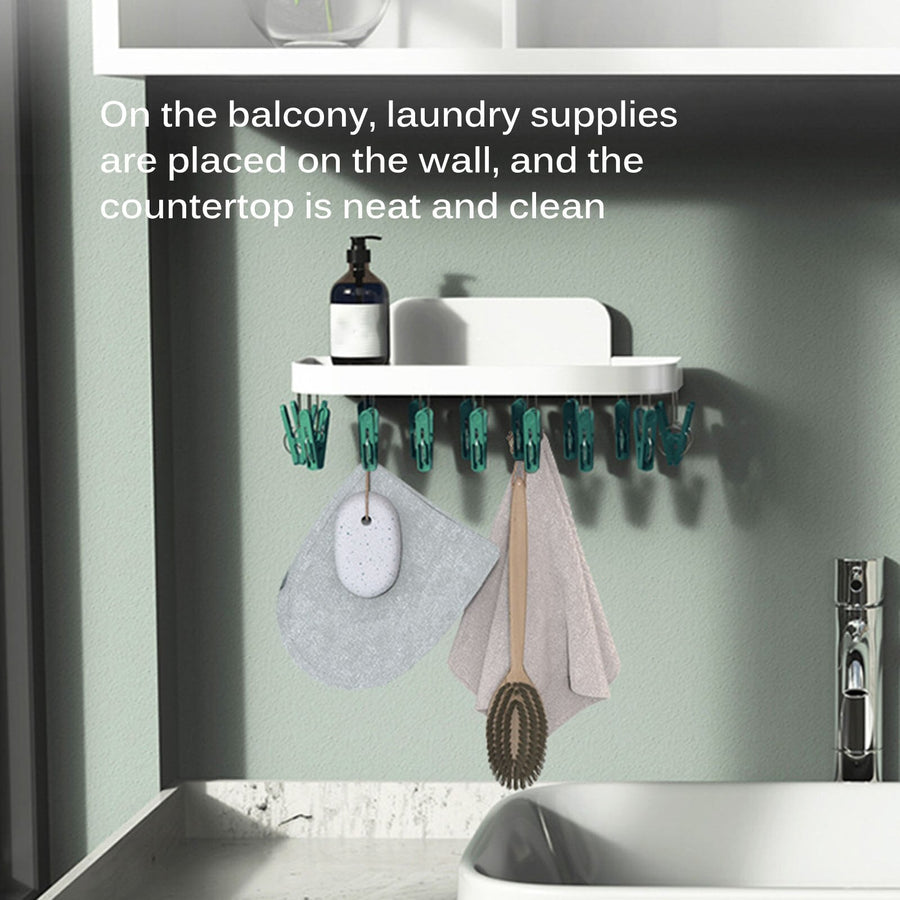 Wall-Mounted Hooks Bathroom Drying Rack - Image 3