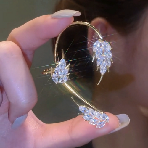 Elegant Sparkling Zircon Fairy Wings Earrings - Image 0