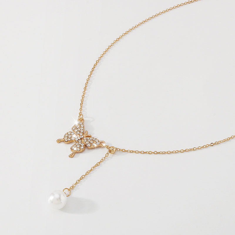Butterfly Pendant Zircon Necklace - Image 3