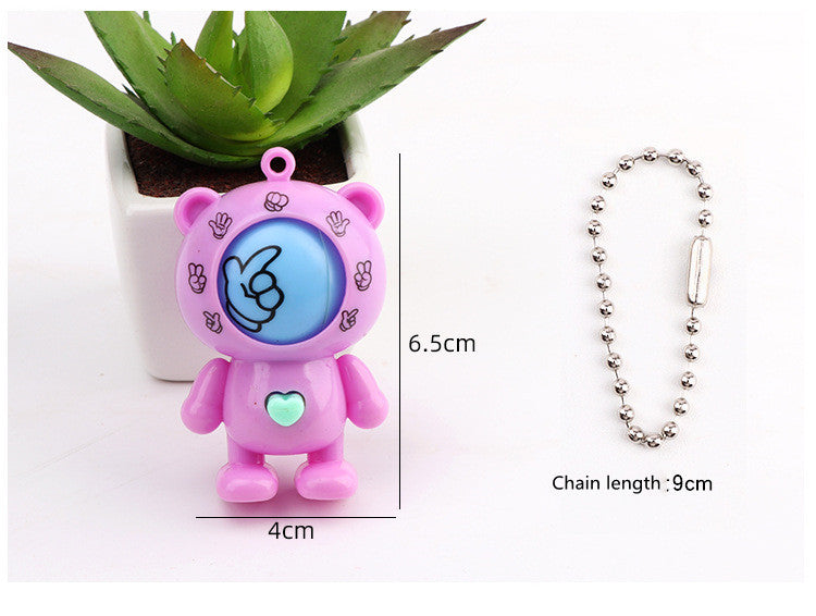 Rock Paper Scissors Bear Toy Keychain - Image 4