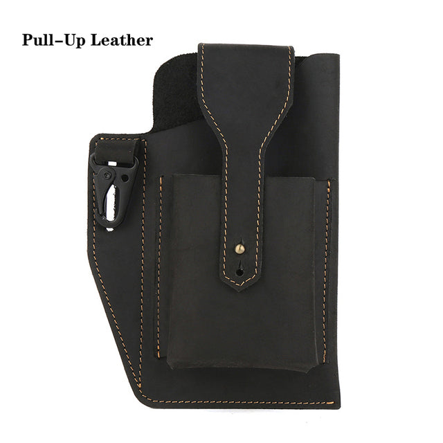 Retro Leather Multifunctional Phone Holder Waist Bag - Image 13