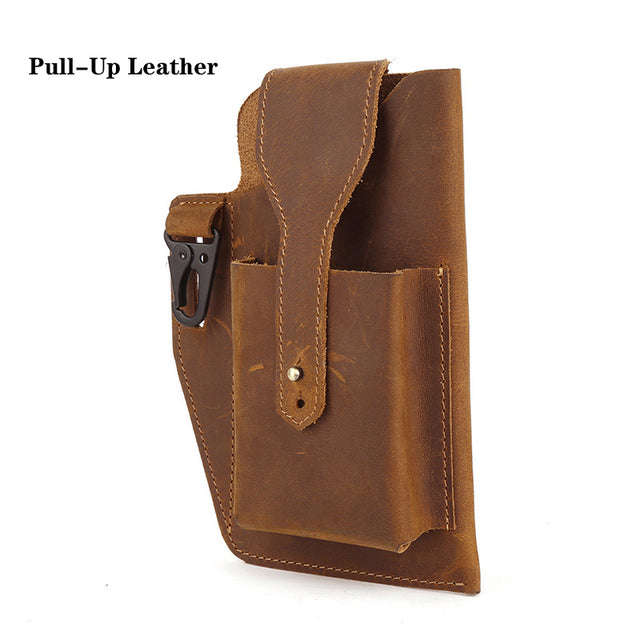 Retro Leather Multifunctional Phone Holder Waist Bag - Image 10
