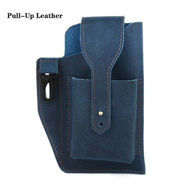 Retro Leather Multifunctional Phone Holder Waist Bag - Image 8