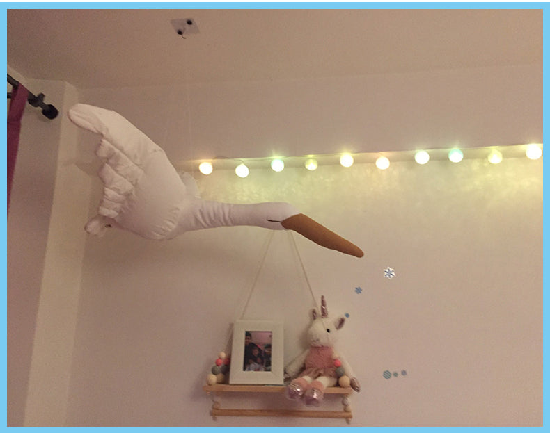 Creative Nursery Decor Hanging Swan Plush Doll - Image 1