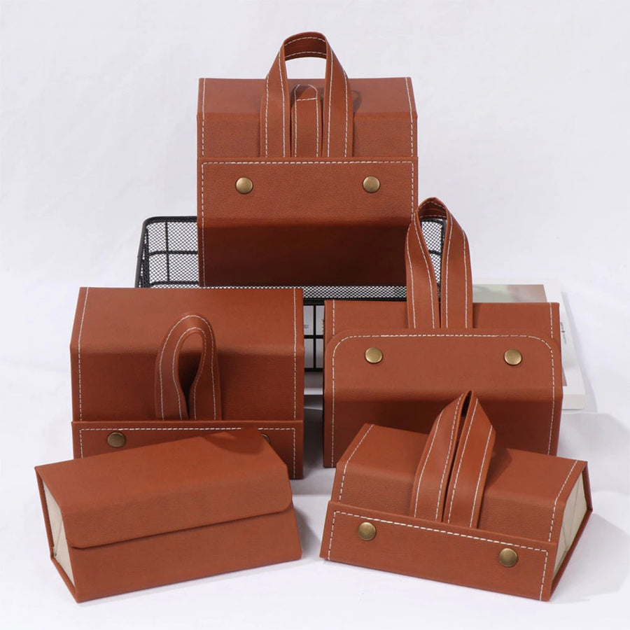 Folding Leather Travel Eyeglasses Organizer - Image 3