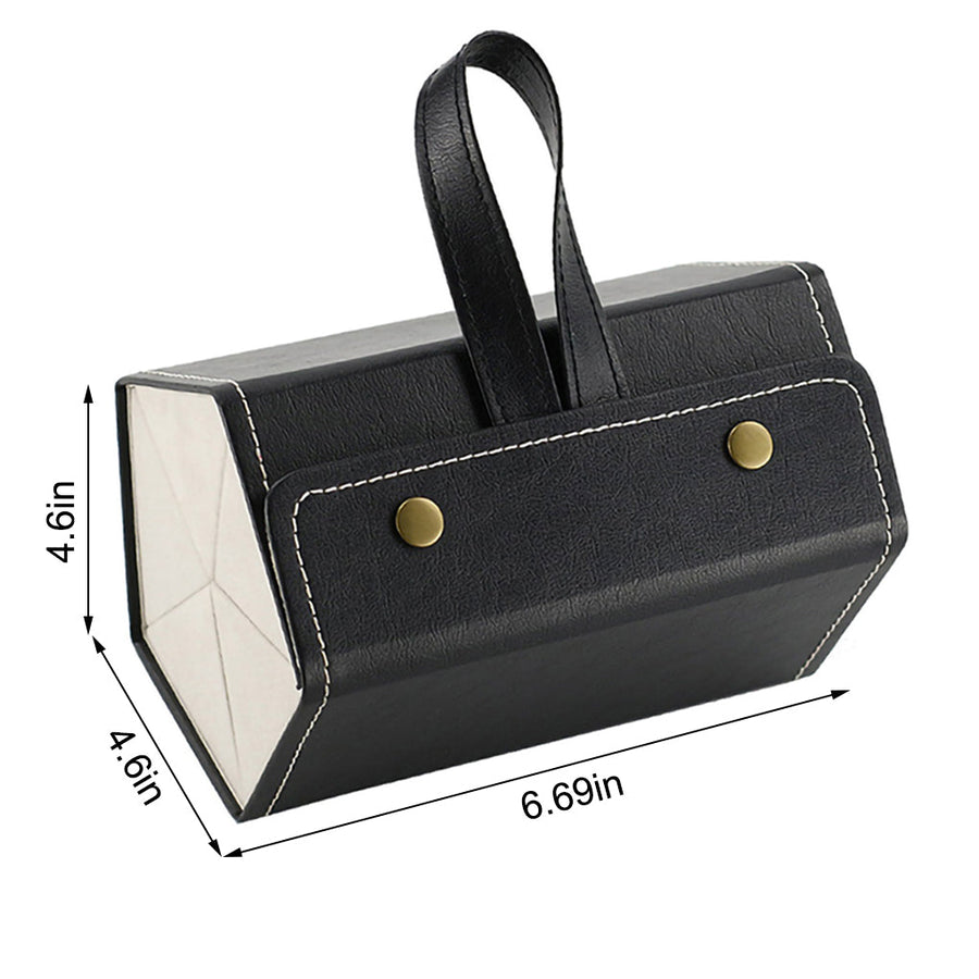 Folding Leather Travel Eyeglasses Organizer - Image 5
