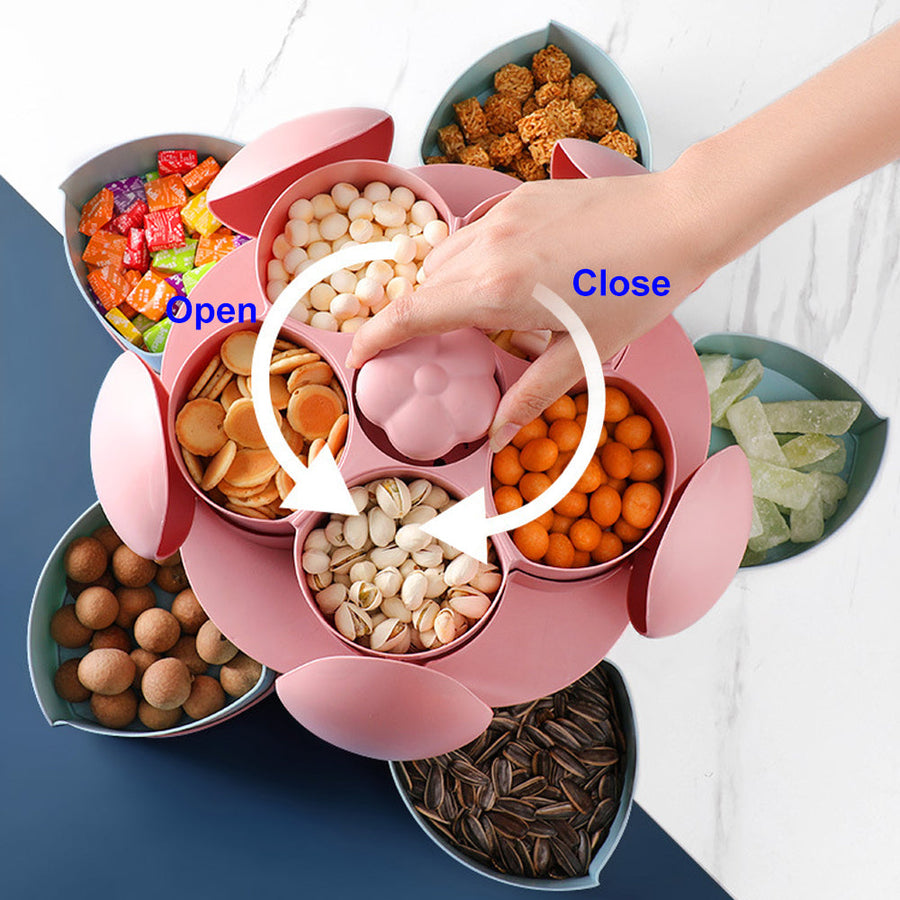 Two-Layer Rotating Flower Candy Snack Box - Image 3