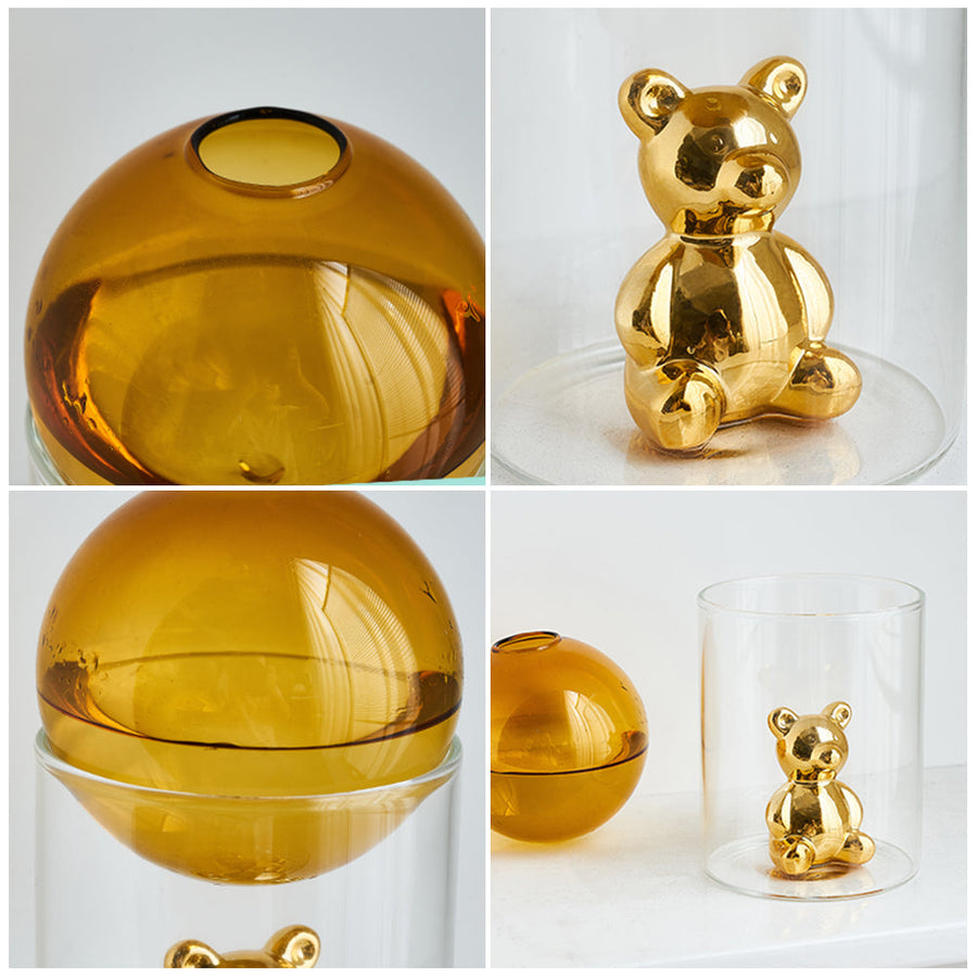 Transparent Double Glass Terrarium Art Vase - Image 3