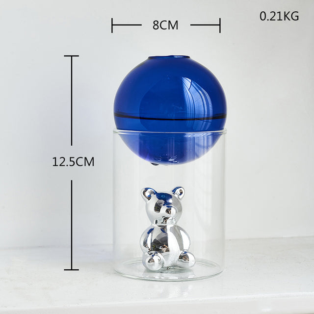 Transparent Double Glass Terrarium Art Vase - Image 8
