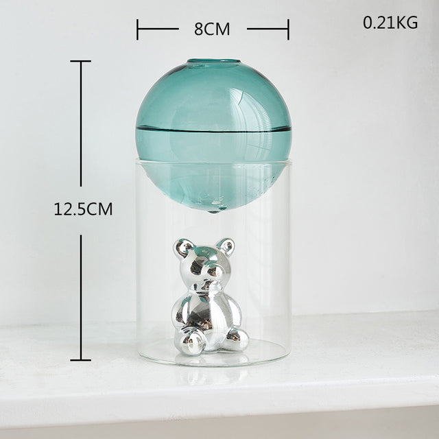 Transparent Double Glass Terrarium Art Vase - Image 7
