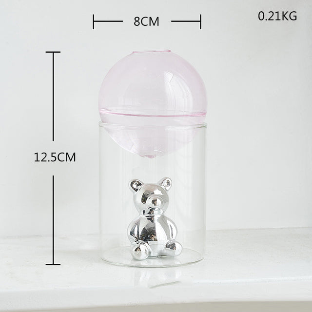 Transparent Double Glass Terrarium Art Vase - Image 6