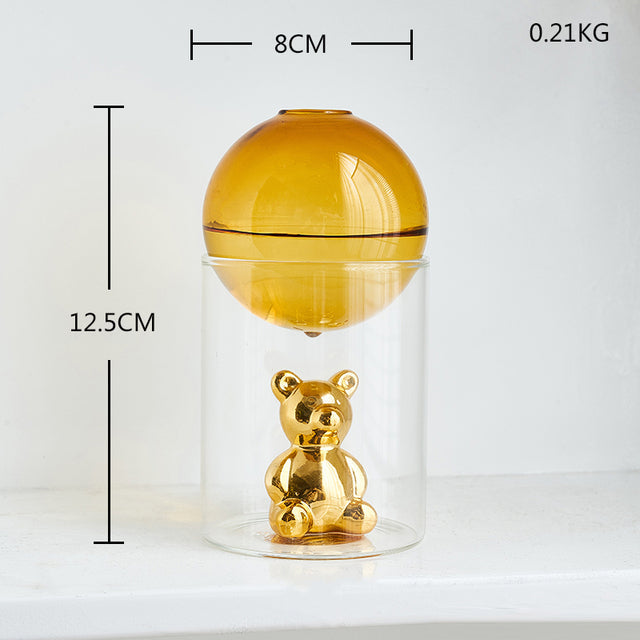 Transparent Double Glass Terrarium Art Vase - Image 5