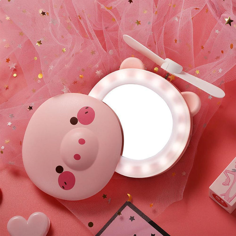 Rechargeable Piggy Mini Led Makeup Light Mirror - Image 3