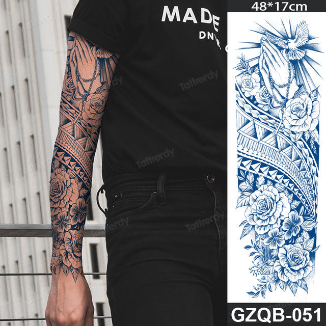 Long Lasting Full Arm Sleeve Tattoo Sticker - Image 14