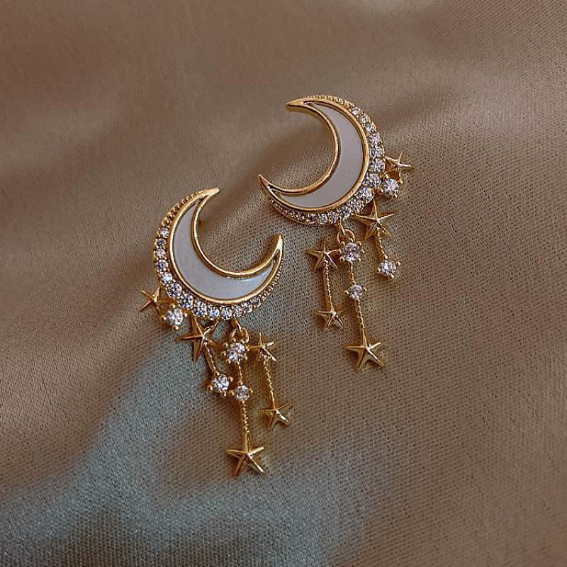 Korean Style Moon Star Earrings - Image 0