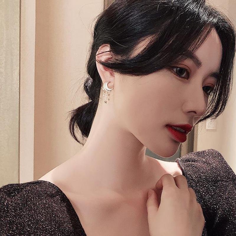 Korean Style Moon Star Earrings - Image 1
