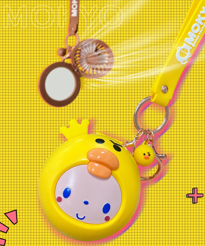 Cartoon USB Charging Fan Makeup Mirror - Image 2