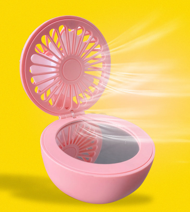 Cartoon USB Charging Fan Makeup Mirror - Image 3