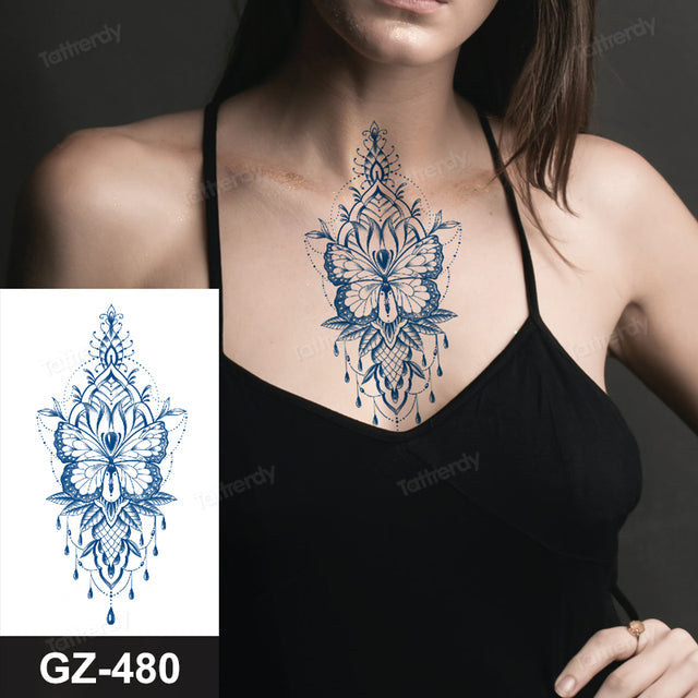 Blooming Flower Orchid Semi-Permanent Temporary Tattoo - Image 35