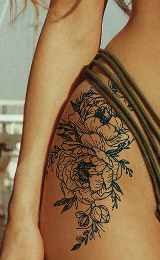 Butterfly Flower Lotus Semi-Permanent Temporary Tattoo - Image 24