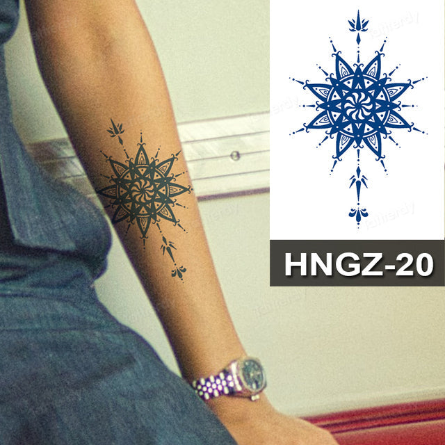 Butterfly Flower Lotus Semi-Permanent Temporary Tattoo - Image 31