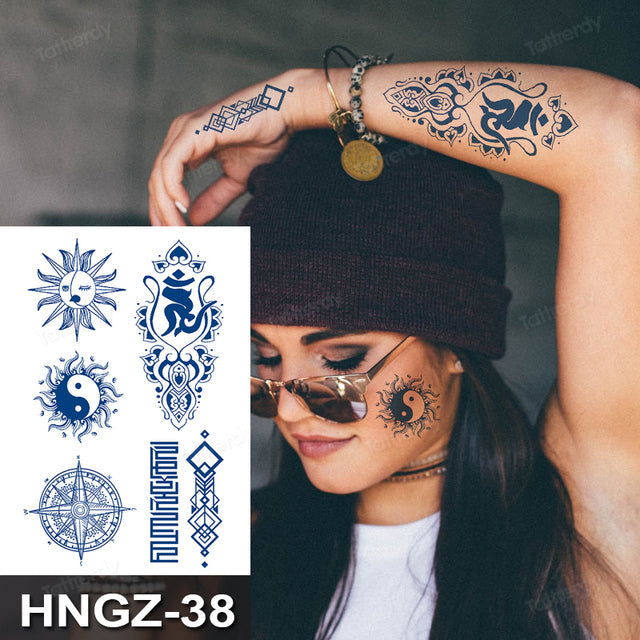 Butterfly Flower Lotus Semi-Permanent Temporary Tattoo - Image 28