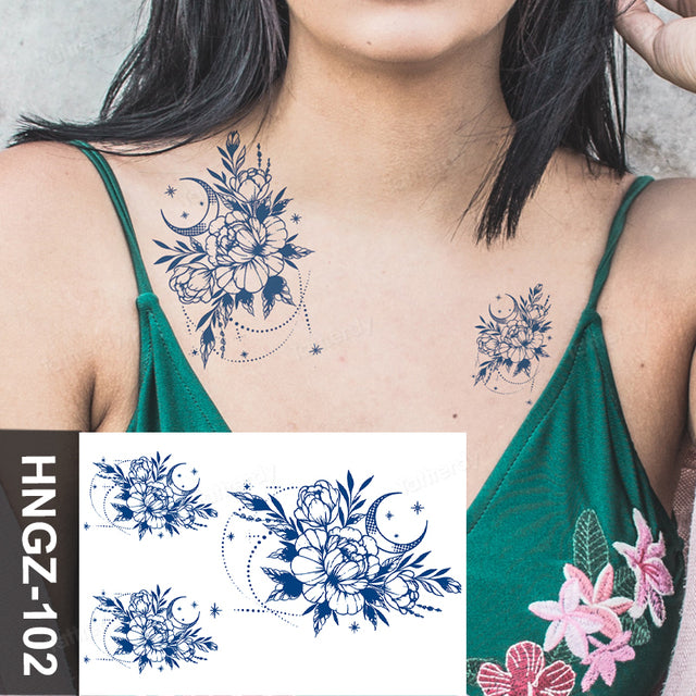 Butterfly Flower Lotus Semi-Permanent Temporary Tattoo - Image 10