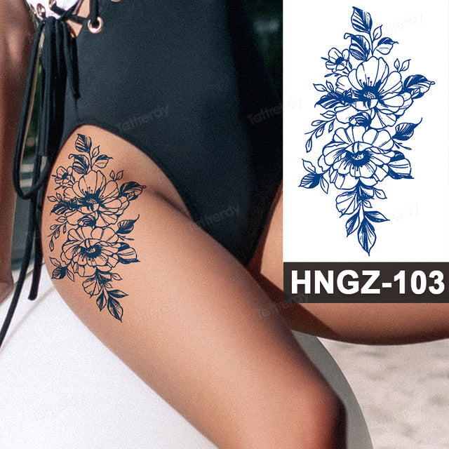 Butterfly Flower Lotus Semi-Permanent Temporary Tattoo - Image 32