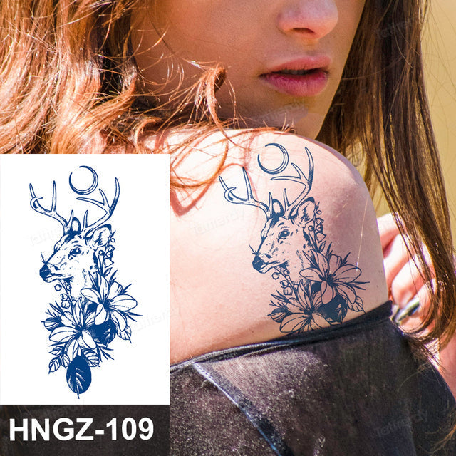 Butterfly Flower Lotus Semi-Permanent Temporary Tattoo - Image 6